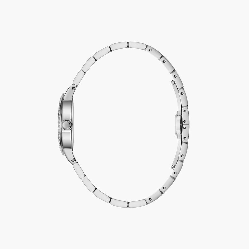 OMAX ساعة أنالوج فضية بقرص أزرق للنساء - Image 3